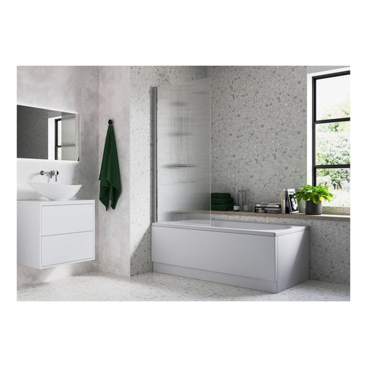 Fluted Single Straight Bath Screen (5mm)