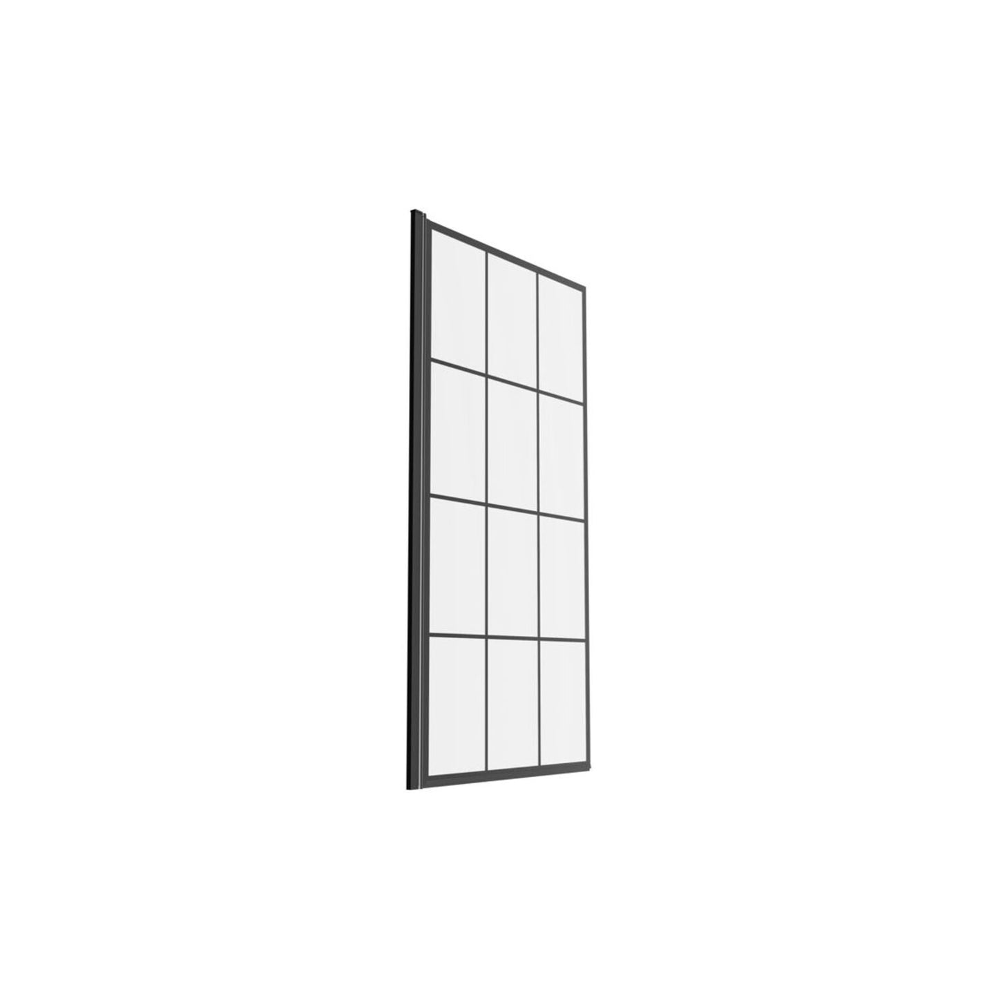 Square Grid Bath Screen (6mm) 800X1400mm - Black