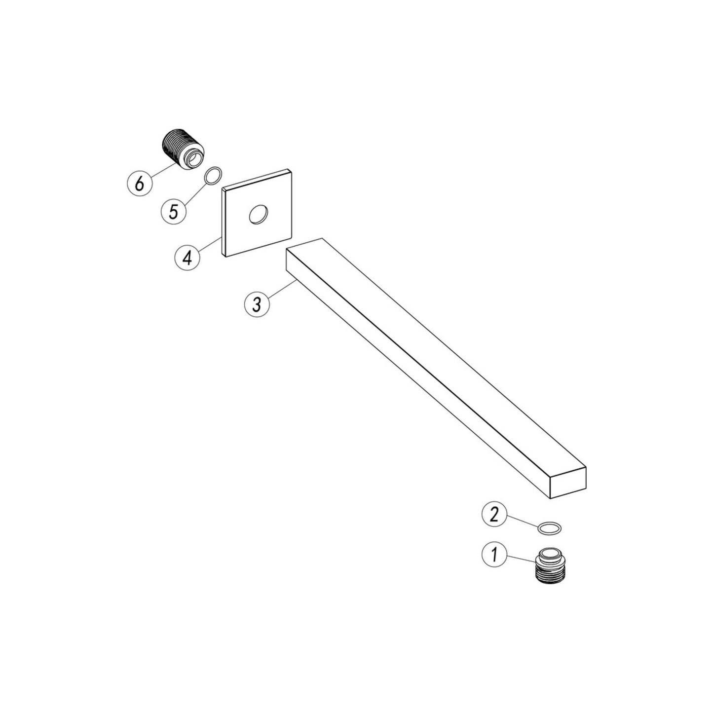Delvyn Square Shower Arm