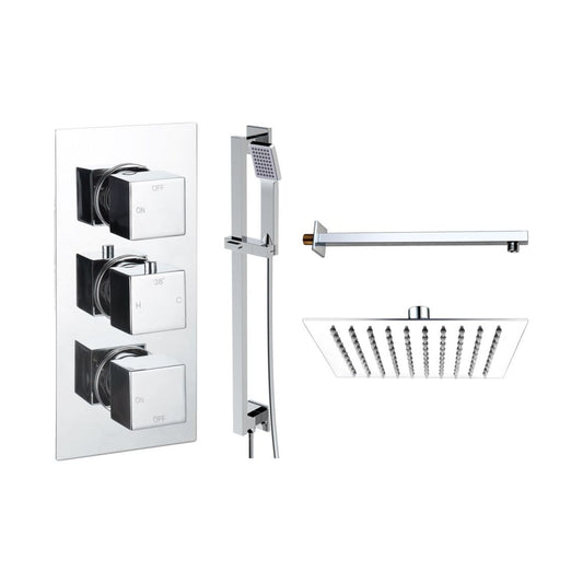 Delvyn Square Shower Valve & Kit Pack 3