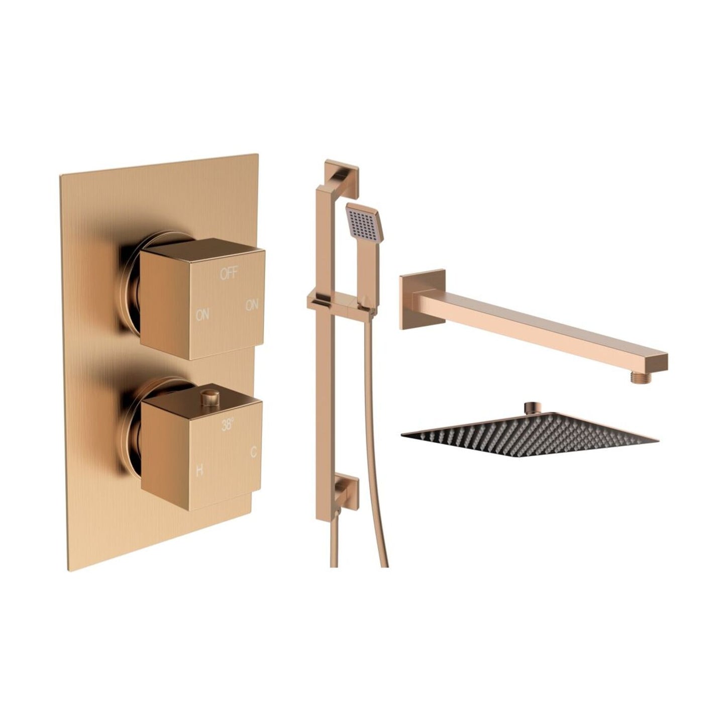 Delvyn Square Shower Valve & Kit Pack 3