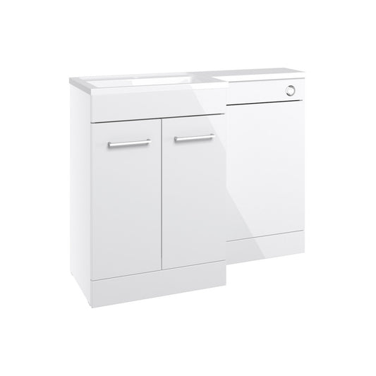 Varya 1000mm F/S L-Shape Pack & Basin (RH) - White Gloss