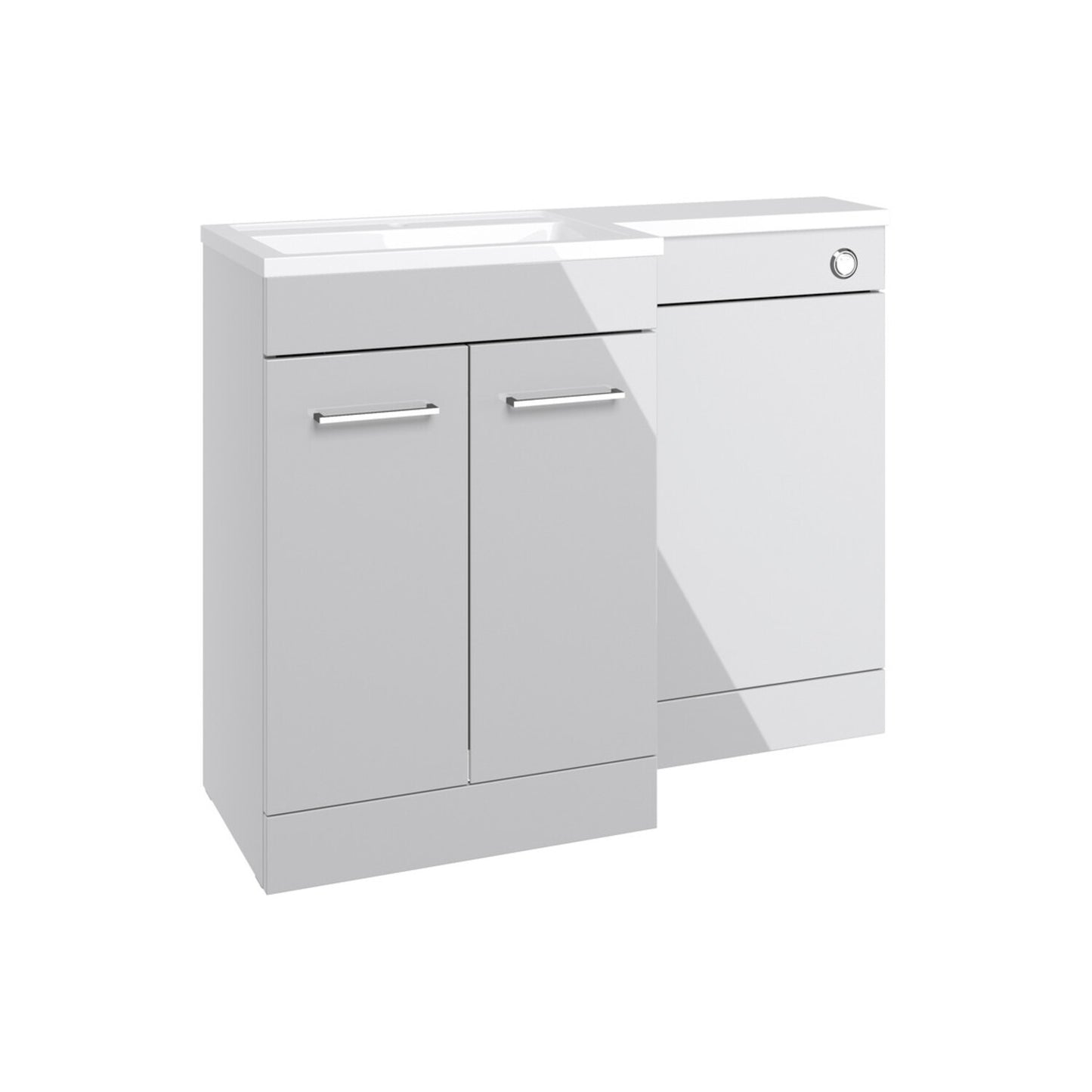 Varya 1000mm F/S L-Shape Pack & Basin (LH) - Grey Gloss