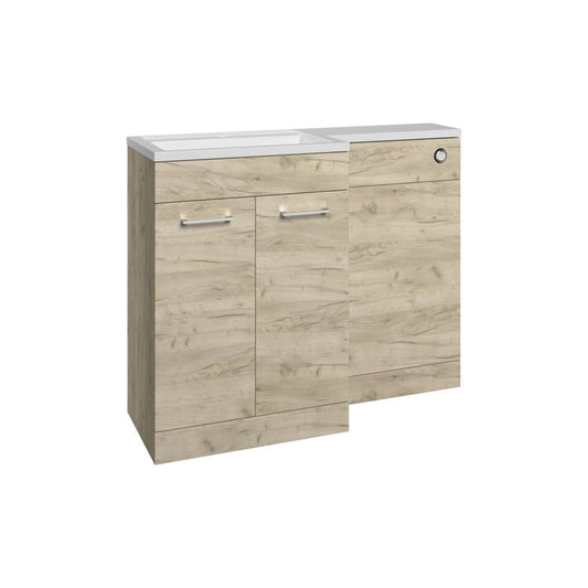 Varya 1000mm F/S L-Shape Pack & Basin (LH) - Oak