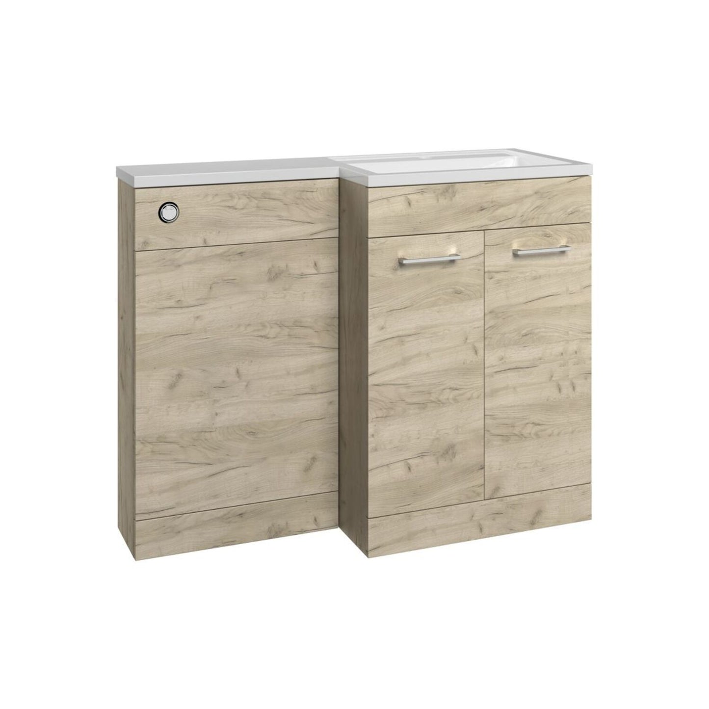 Varya 1000mm F/S L-Shape Pack & Basin (RH) - Oak