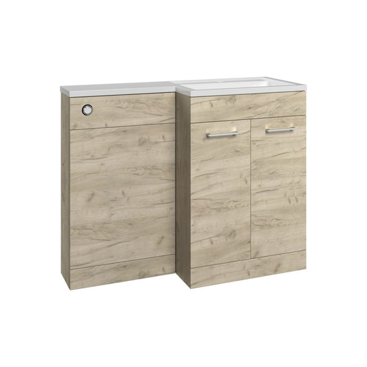 Varya 1000mm F/S L-Shape Pack & Basin (RH) - Oak