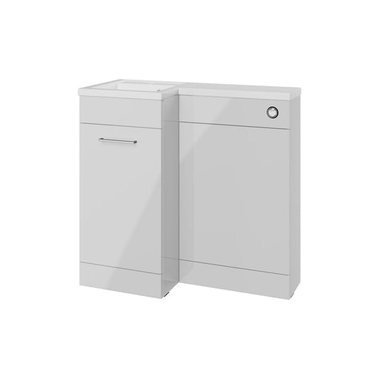 Varya 900mm F/S L-Shape Pack & Basin (LH) - Grey Gloss