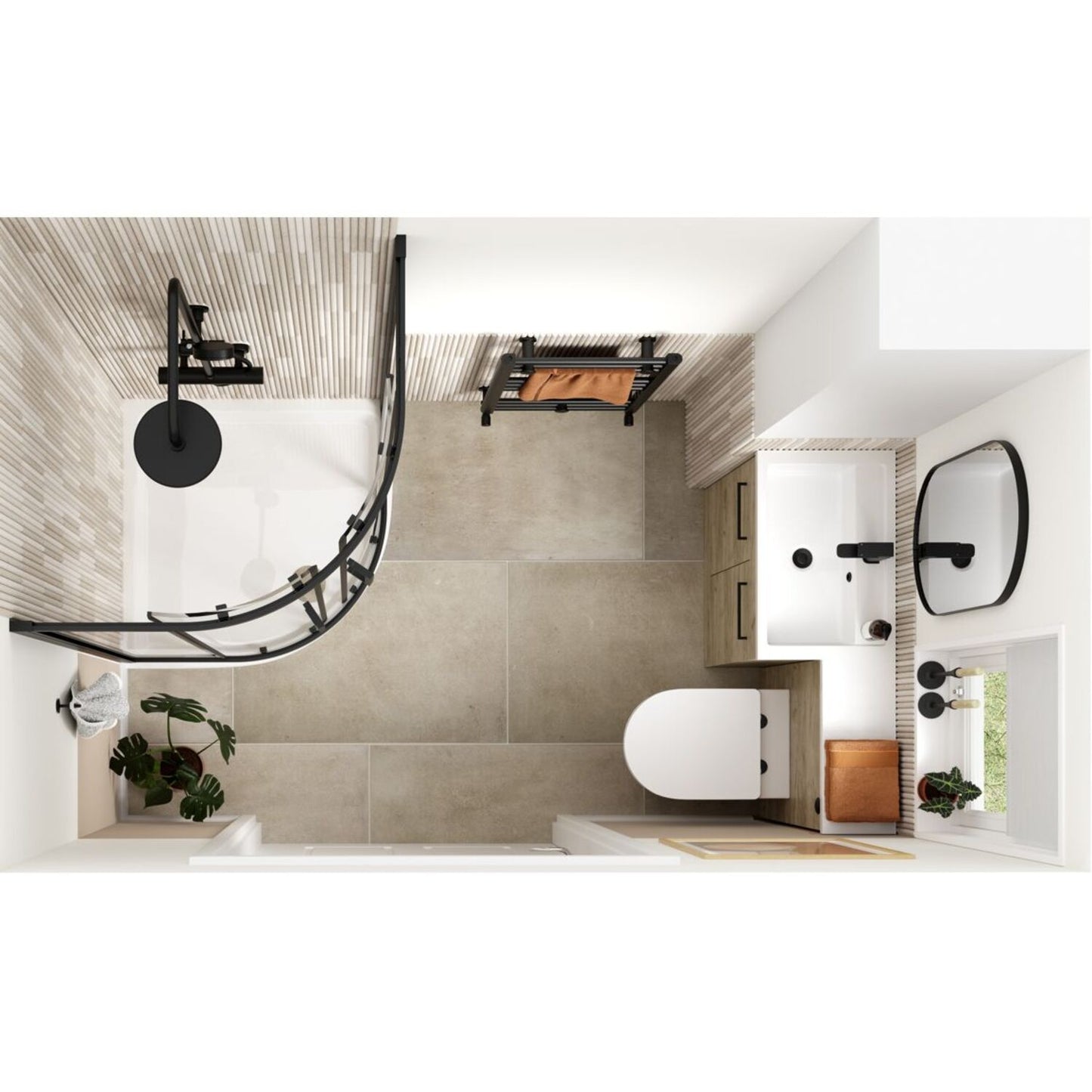 Varya 900mm F/S L-Shape Pack & Basin (LH) - Oak