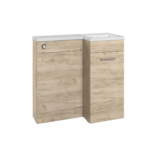 Varya 900mm F/S L-Shape Pack & Basin (RH) - Oak