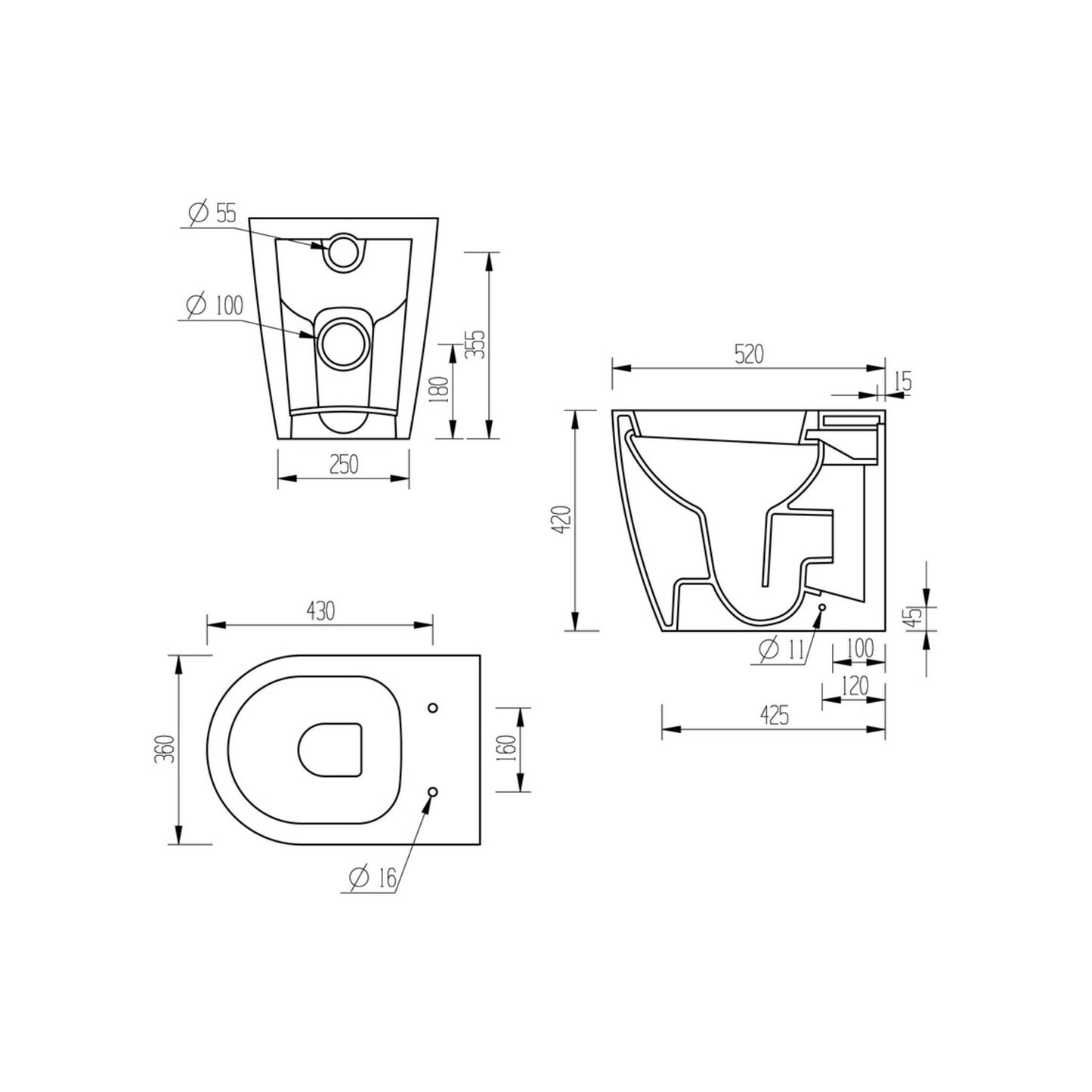 Jani Back To Wall WC & Soft Close Seat