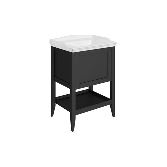 Dana 650mm Floor Standing 1 Drawer Basin Unit w/Basin - Matt Anthracite