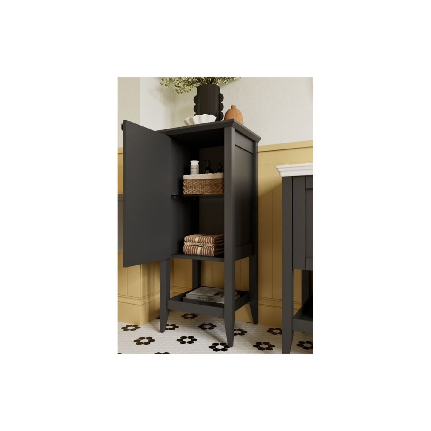 Dana 650mm Floor Standing 1 Drawer Basin Unit w/Basin - Matt Anthracite