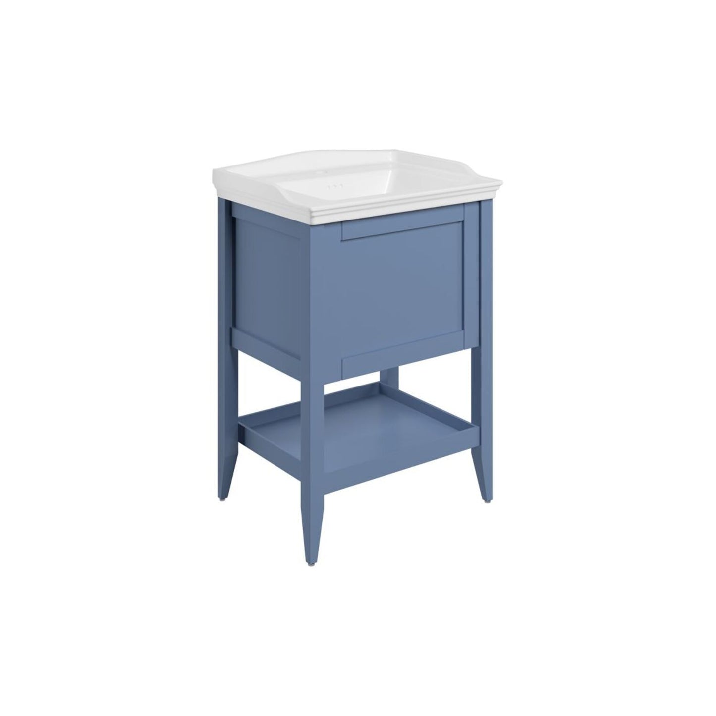 Dana 650mm Floor Standing 1 Drawer Basin Unit w/Basin - Matt Misty Blue
