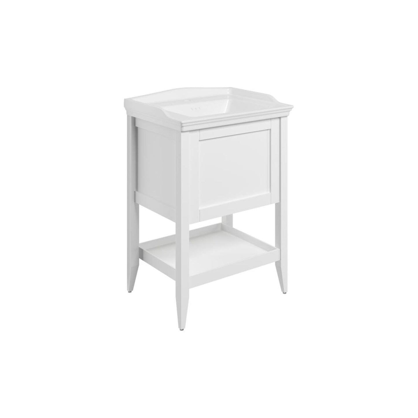 Dana 650mm Floor Standing 1 Drawer Basin Unit w/Basin - Matt White