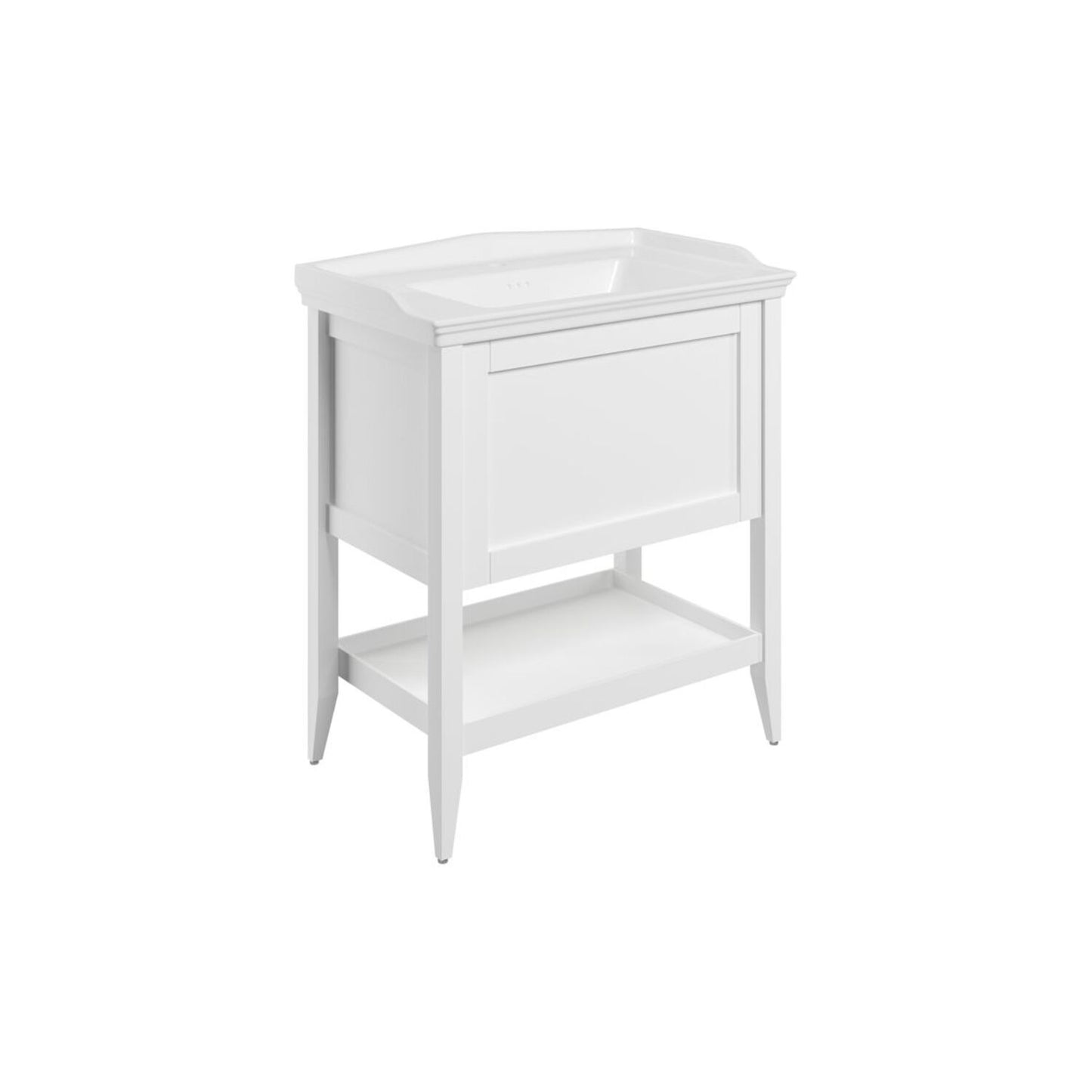 Dana 800mm Floor Standing 1 Drawer Basin Unit w/Basin - Matt White