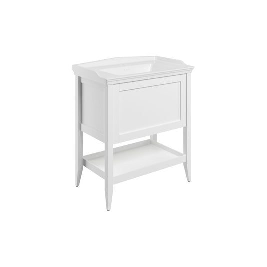 Dana 800mm Floor Standing 1 Drawer Basin Unit w/Basin - Matt White