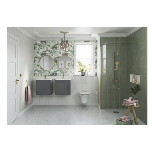 Kavena 410mm Floor Standing Unit Inc. Basin - Matt Graphite Grey