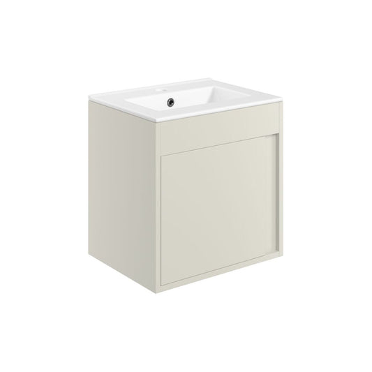 Kavena 510mm Wall Hung Unit Inc. Basin - Matt Latte