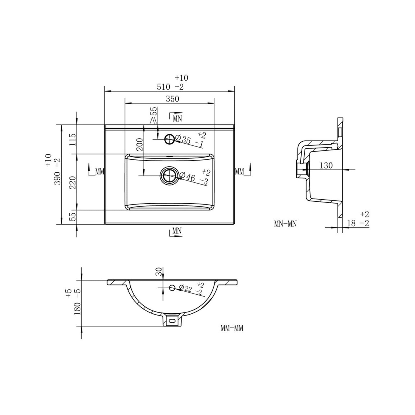 Kavena 510mm Wall Hung Unit Inc. Basin - Matt Latte