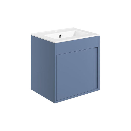 Kavena 510mm Wall Hung Unit Inc. Basin - Matt Misty Blue