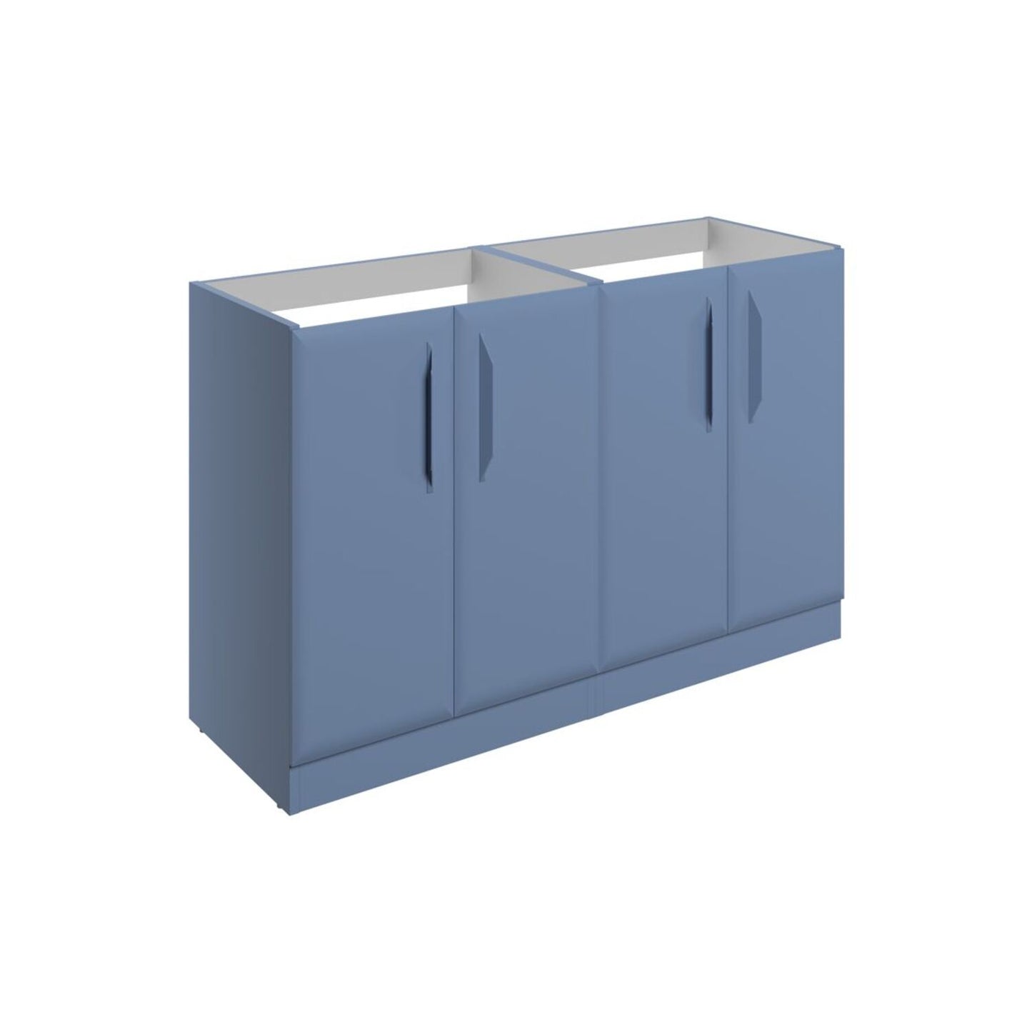 Mikoy 1180mm Floor Standing 4 Door Basin Unit (No Top) - Matt Misty Blue