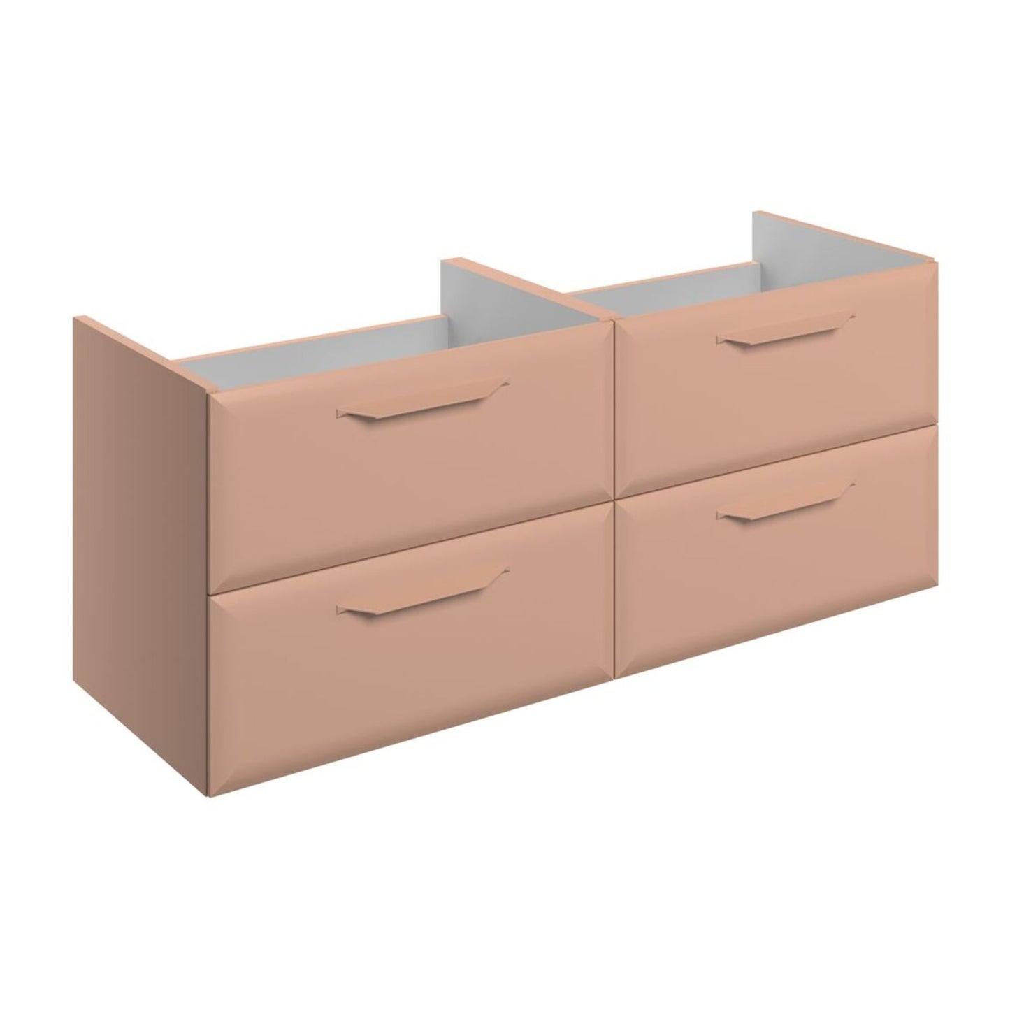Mikoy 1180mm Wall Hung 4 Drawer Basin Unit (No Top) - Matt Apricot