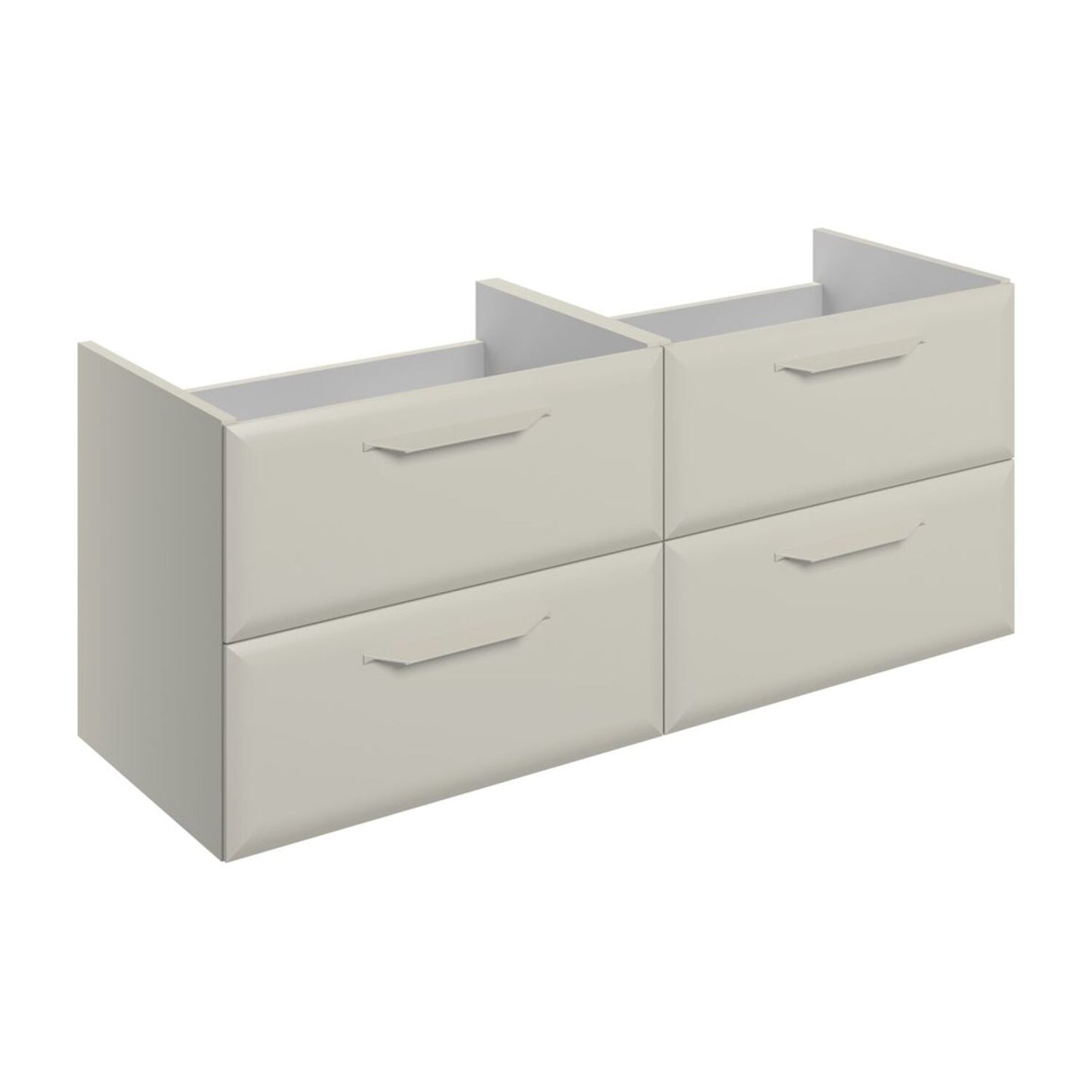 Mikoy 1180mm Wall Hung 4 Drawer Basin Unit (No Top) - Matt Latte