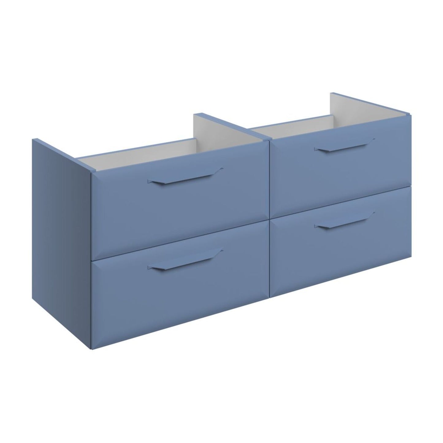 Mikoy 1180mm Wall Hung 4 Drawer Basin Unit (No Top) - Matt Misty Blue