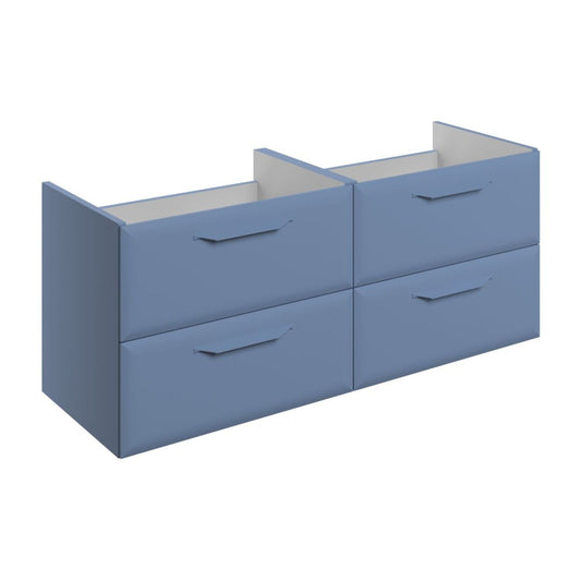 Mikoy 1180mm Wall Hung 4 Drawer Basin Unit (No Top) - Matt Misty Blue