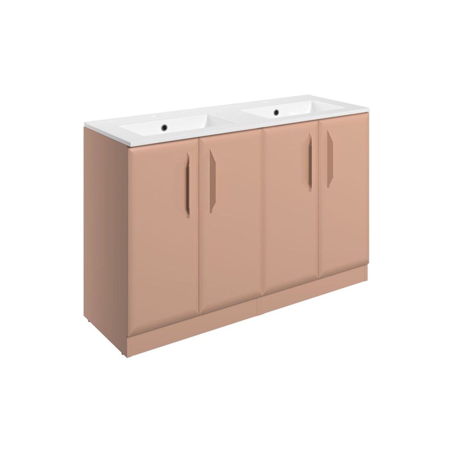 Mikoy 1210mm Floor Standing 4 Door Basin Unit w/2 Tap Hole Basin - Matt Apricot