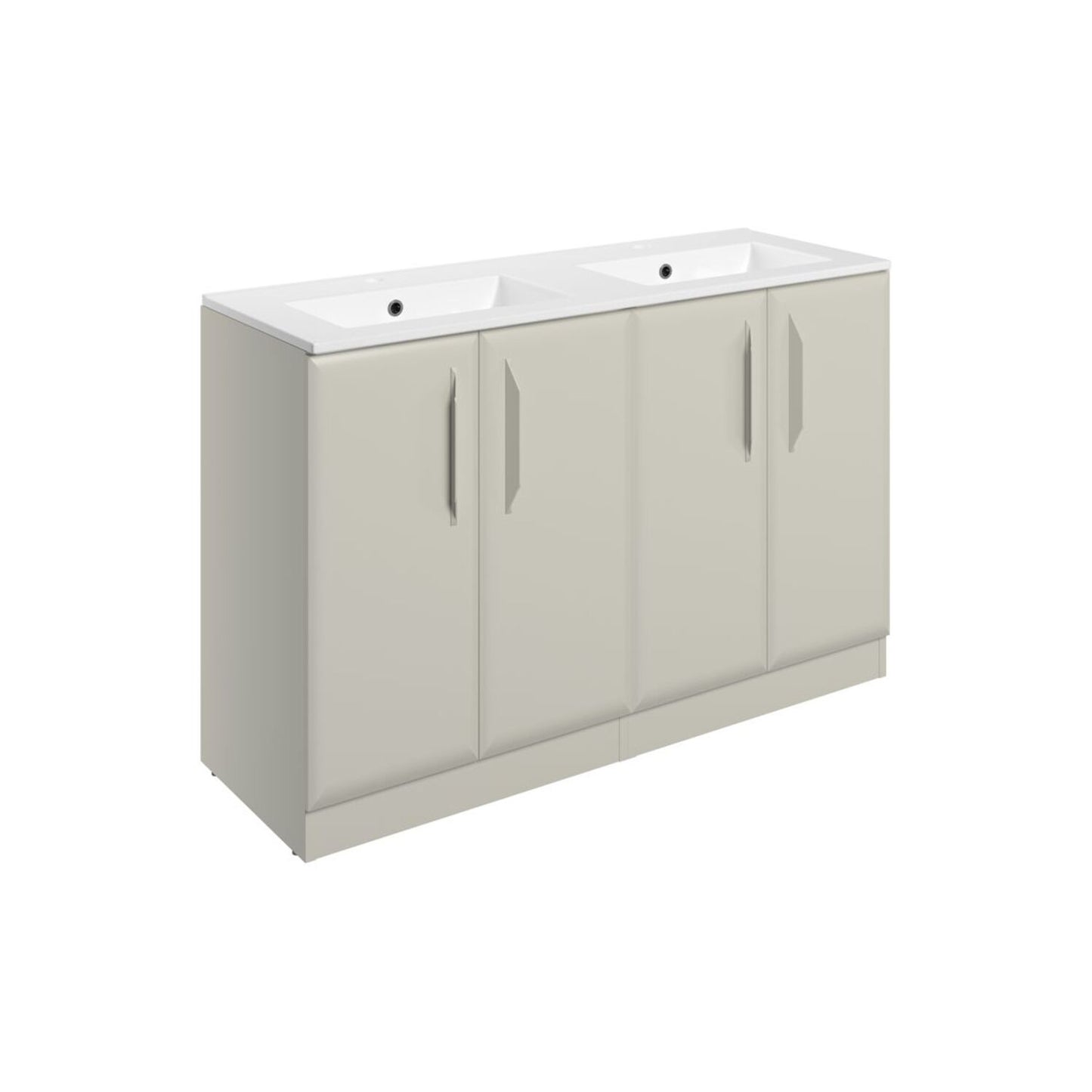 Mikoy 1210mm Floor Standing 4 Door Basin Unit w/2 Tap Hole Basin - Matt Latte