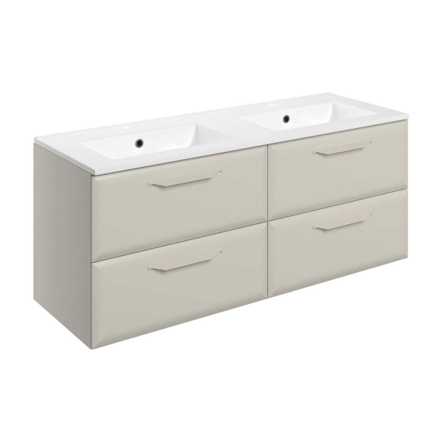 Mikoy 1210mm Wall Hung 4 Drawer Basin Unit w/2 Tap Hole Basin - Matt Latte
