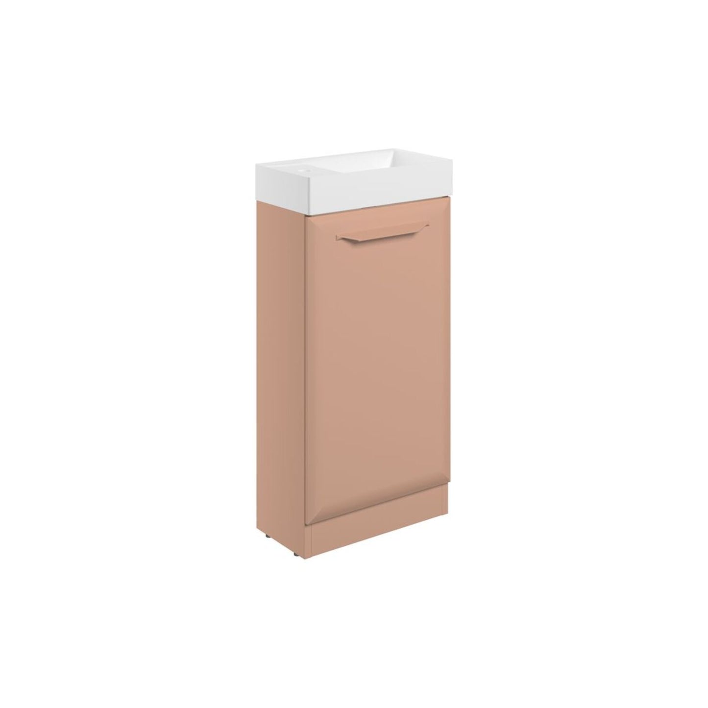Mikoy 410mm Floor Standing 1 Door Cloakroom Basin Unit w/1 Tap Hole Basin - Matt Apricot