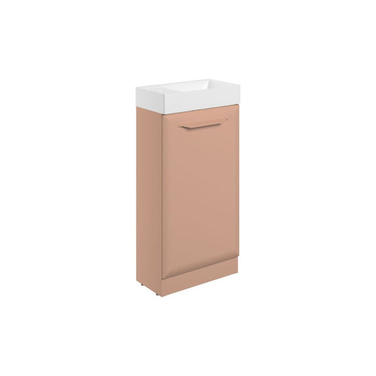 Mikoy 410mm Floor Standing 1 Door Cloakroom Basin Unit w/1 Tap Hole Basin - Matt Apricot