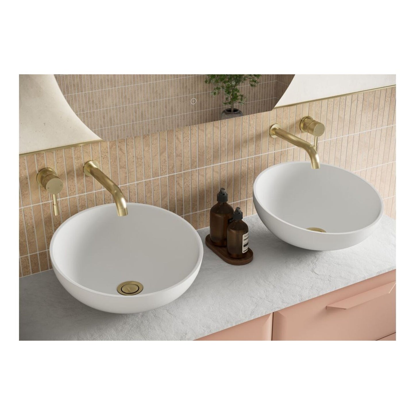 Mikoy 600mm Floor Standing 2 Door Basin Unit (No Top) - Matt Apricot