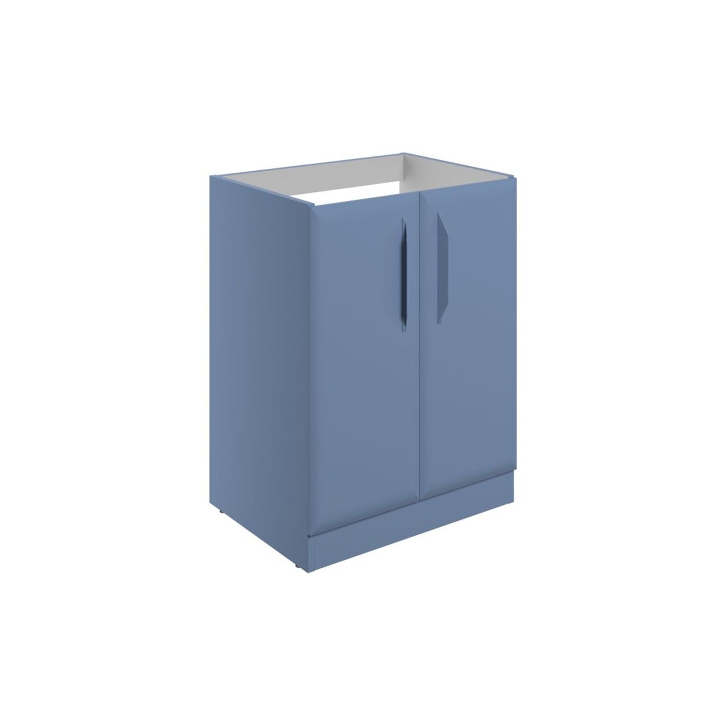 Mikoy 600mm Floor Standing 2 Door Basin Unit (No Top) - Matt Misty Blue