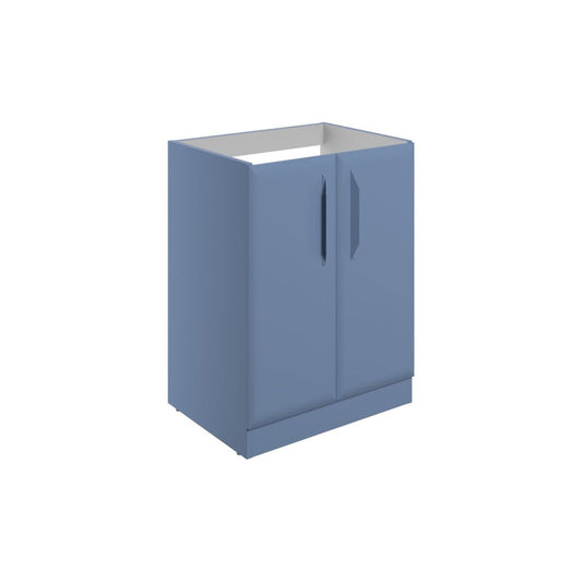 Mikoy 600mm Floor Standing 2 Door Basin Unit (No Top) - Matt Misty Blue