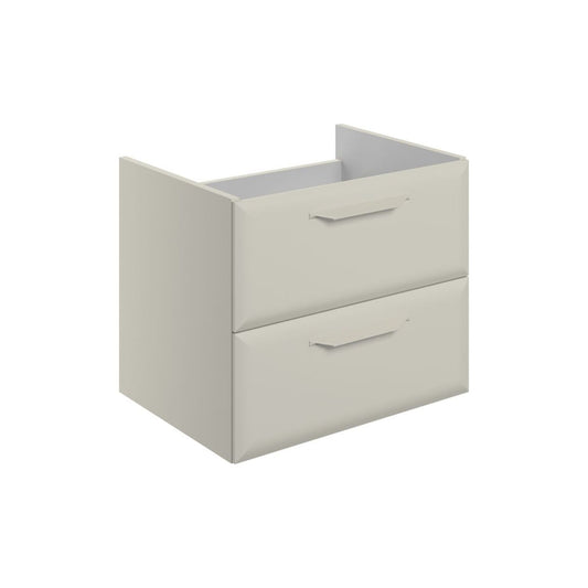 Mikoy 600mm Wall Hung 2 Drawer Basin Unit (No Top) - Matt Latte