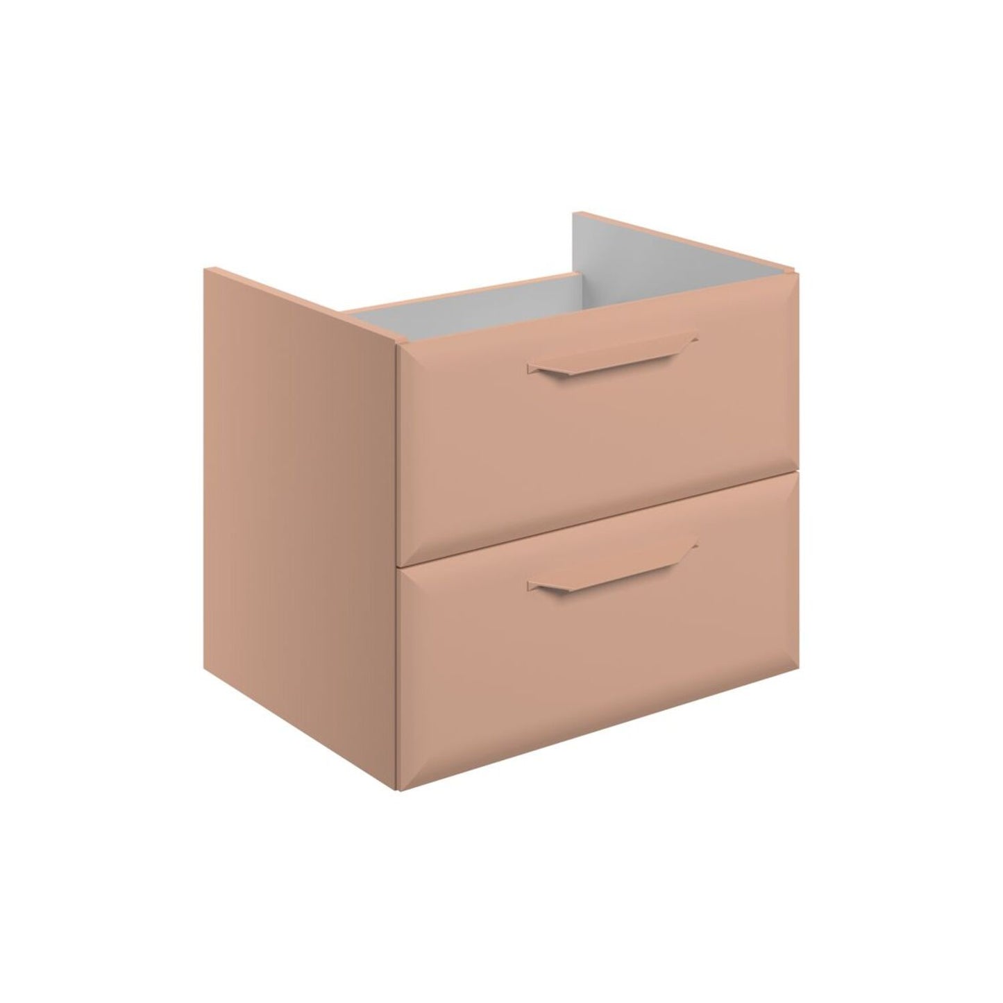 Mikoy 600mm Wall Hung 2 Drawer Basin Unit (No Top) - Matt Apricot