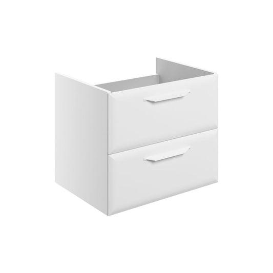 Mikoy 600mm Wall Hung 2 Drawer Basin Unit (No Top) - Matt White
