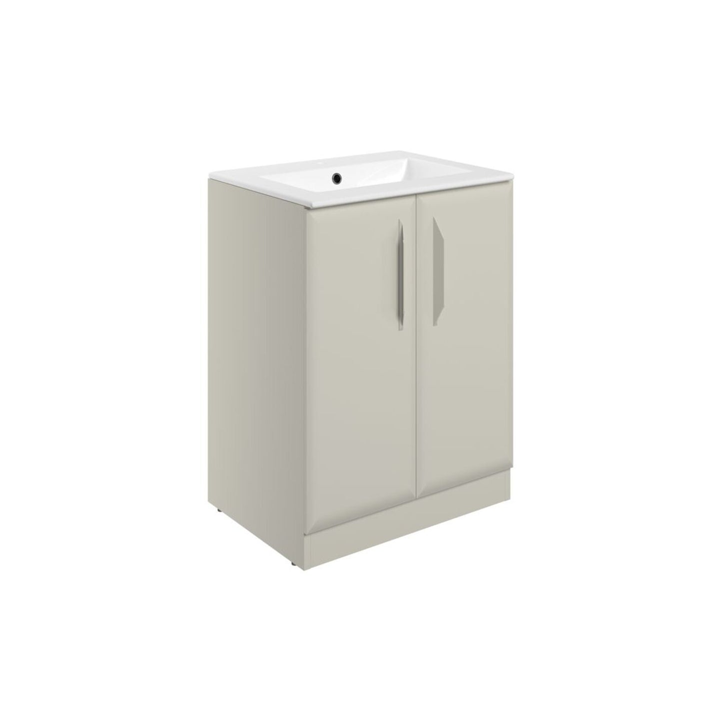 Mikoy 615mm Floor Standing 2 Door Basin Unit w/1 Tap Hole Basin - Matt Latte