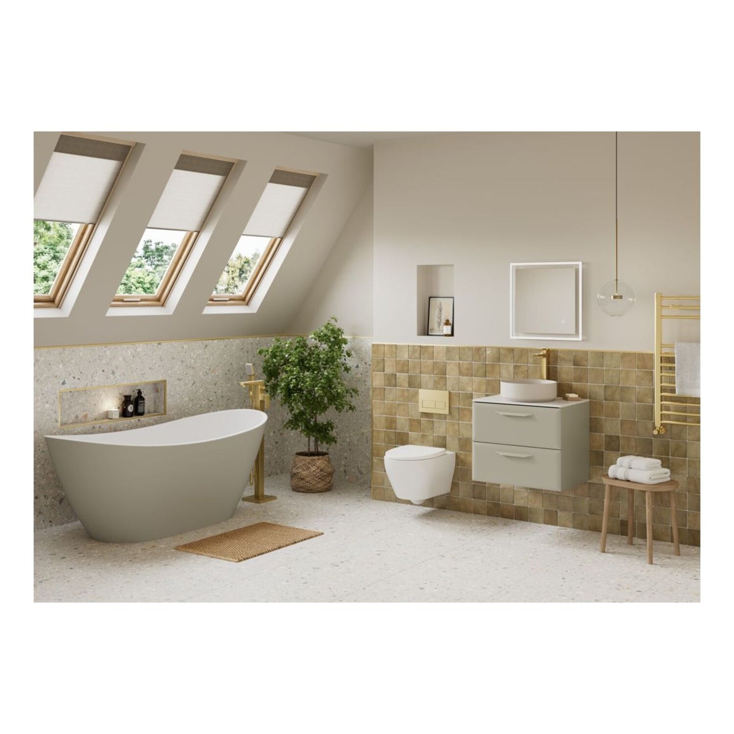 Mikoy 795mm Wall Hung 2 Drawer Basin Unit (No Top) - Matt Latte