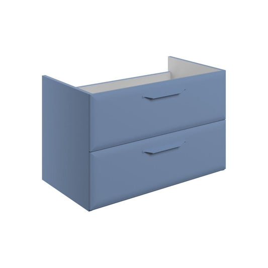 Mikoy 795mm Wall Hung 2 Drawer Basin Unit (No Top) - Matt Misty Blue