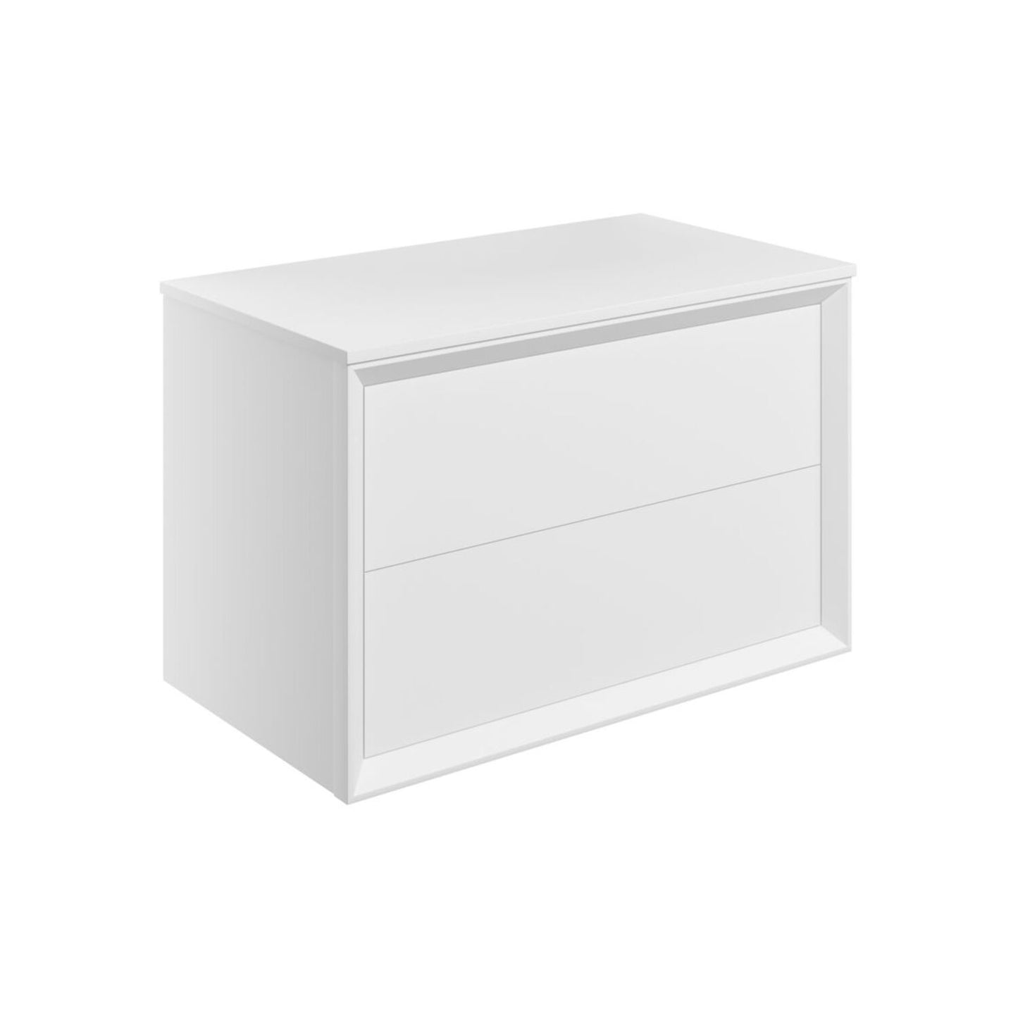 Seluna 810mm Wall Hung 2 Drawer Basin Unit & Top - Matt White
