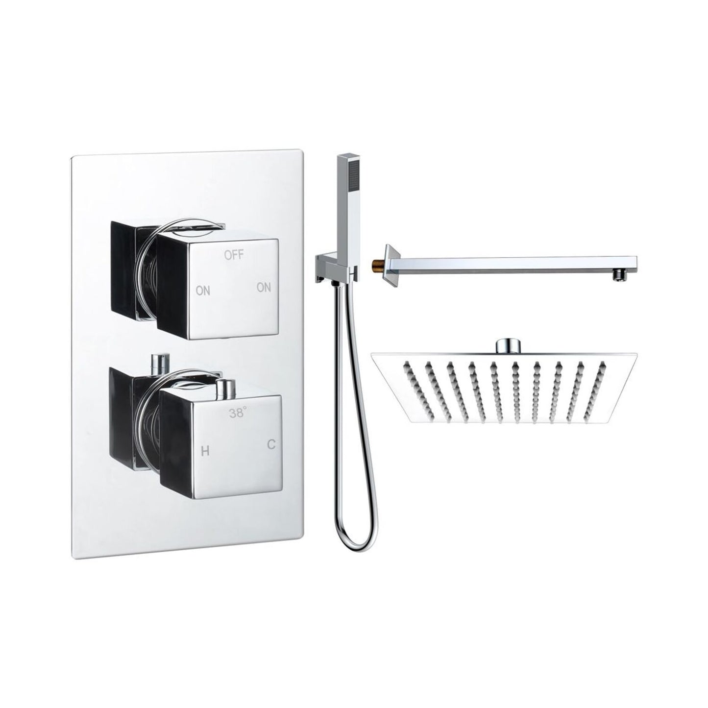 Delvyn Square Shower Valve & Kit Pack 4