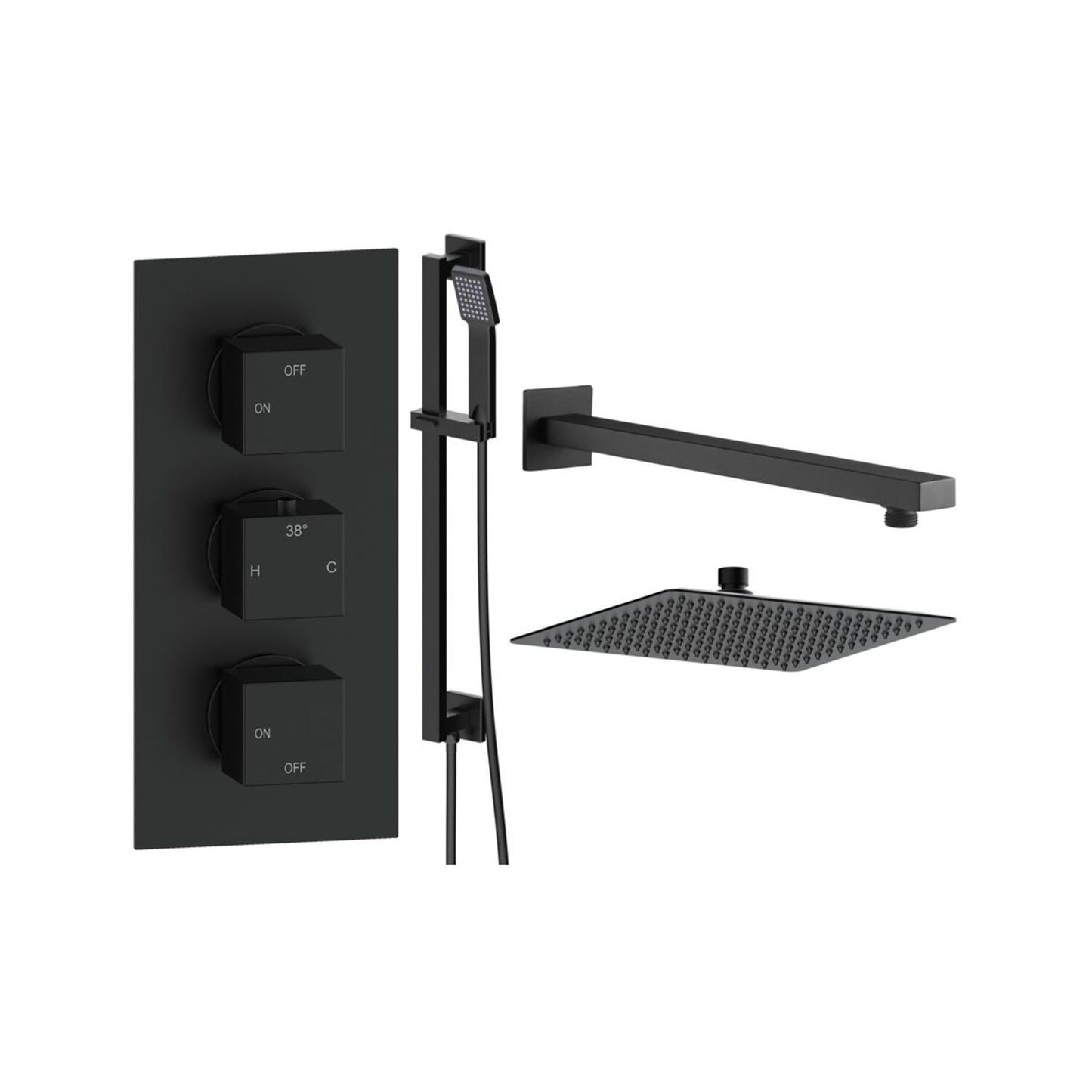 Delvyn Square Shower Valve & Kit Pack 3