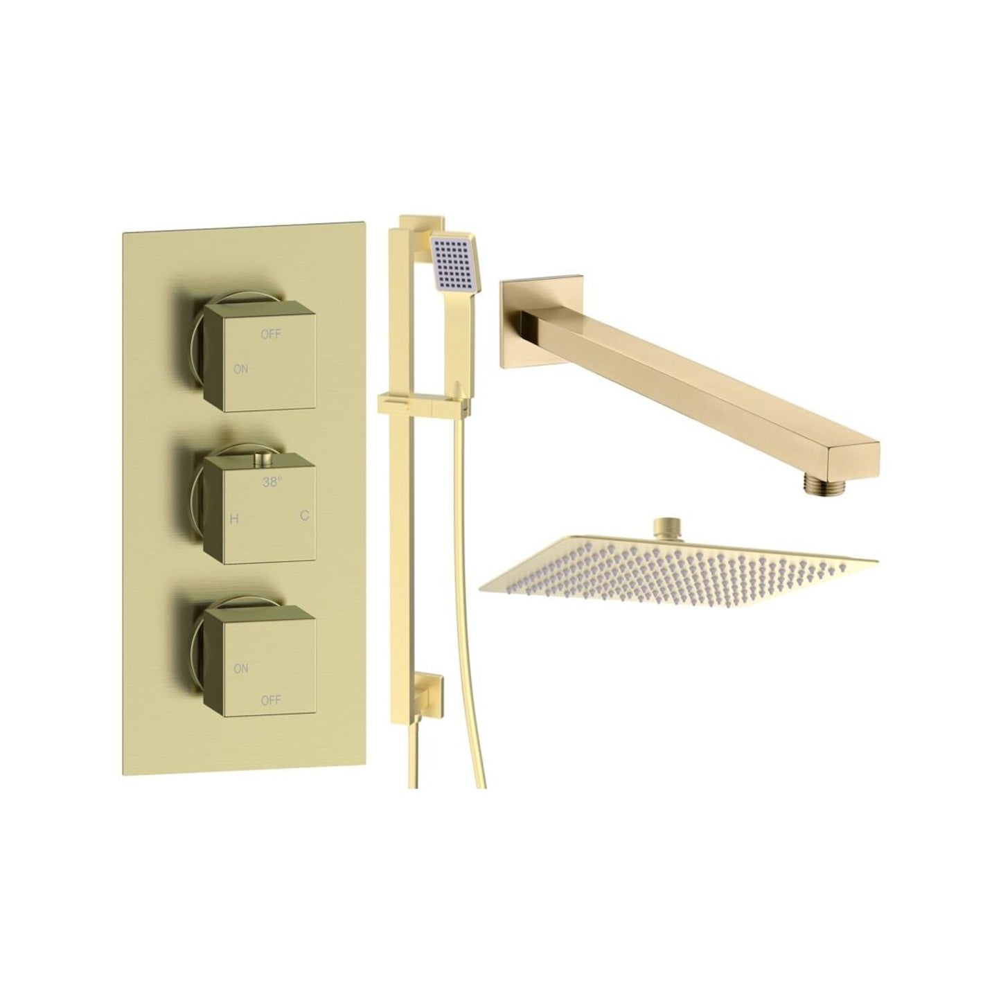 Delvyn Square Shower Valve & Kit Pack 3