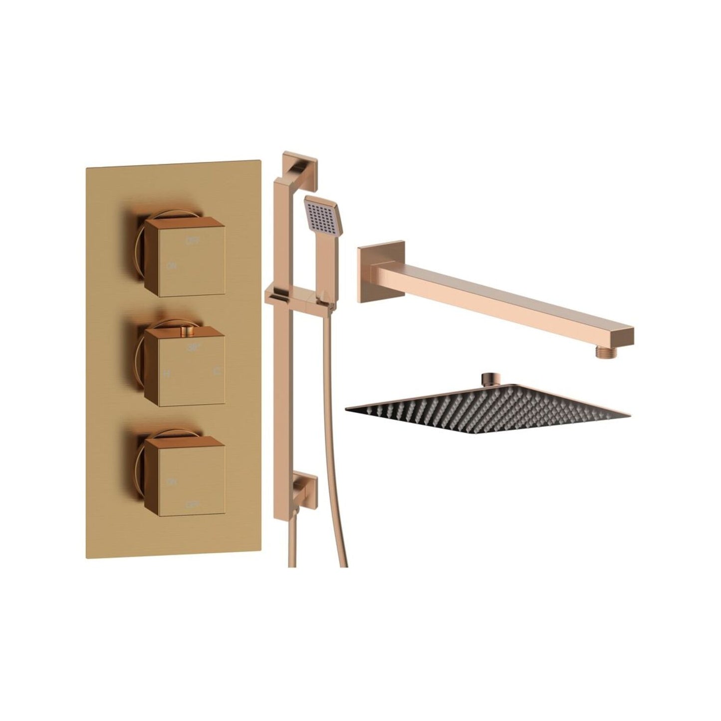 Delvyn Square Shower Valve & Kit Pack 3