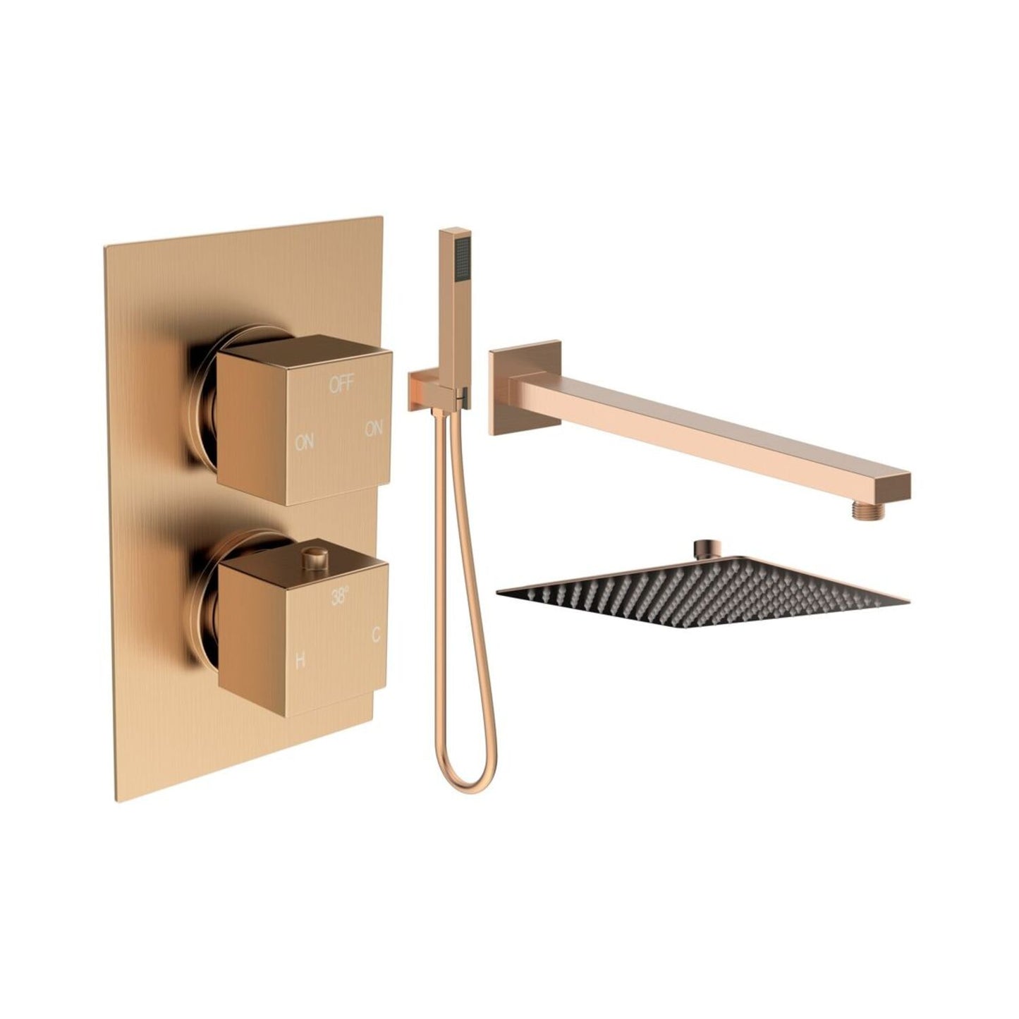 Delvyn Square Shower Valve & Kit Pack 4