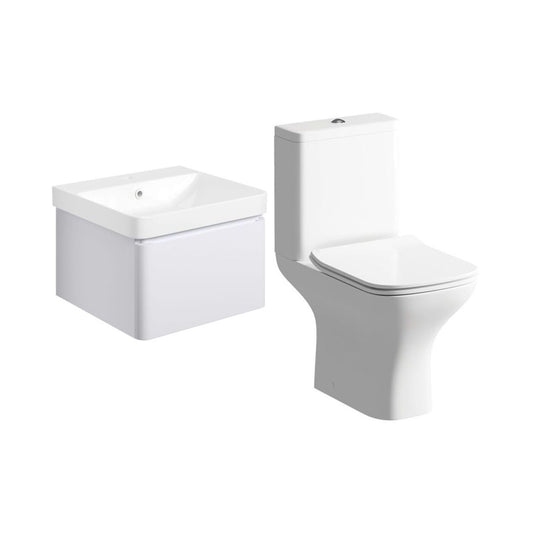 Cavaya Basin Unit & Rimless Close Coupled Wc Pack 500mm
